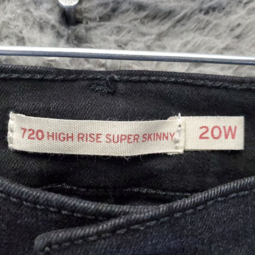 Levis Jeans Womens 20W Black 720 High Rise Super Skinny Stretch Denim - Picture 2 of 14
